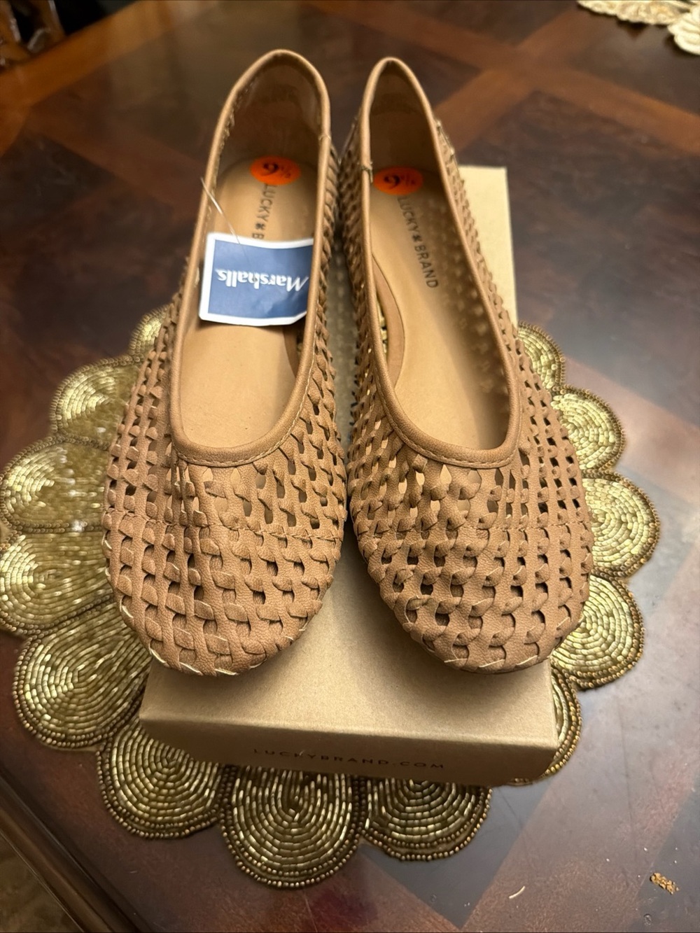 Lucky Brand Women's Woven Ballet Flats in Tan